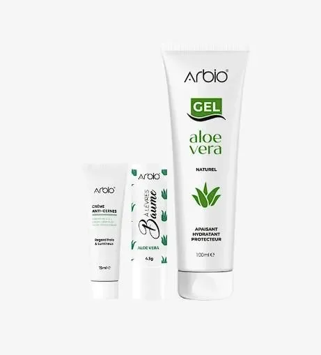 Aloe Vera Lip Balm + Aloe Vera Gel + Eye Contour Cream